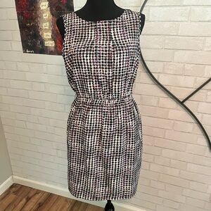 Bar III Black and White Geometric Midi Dress